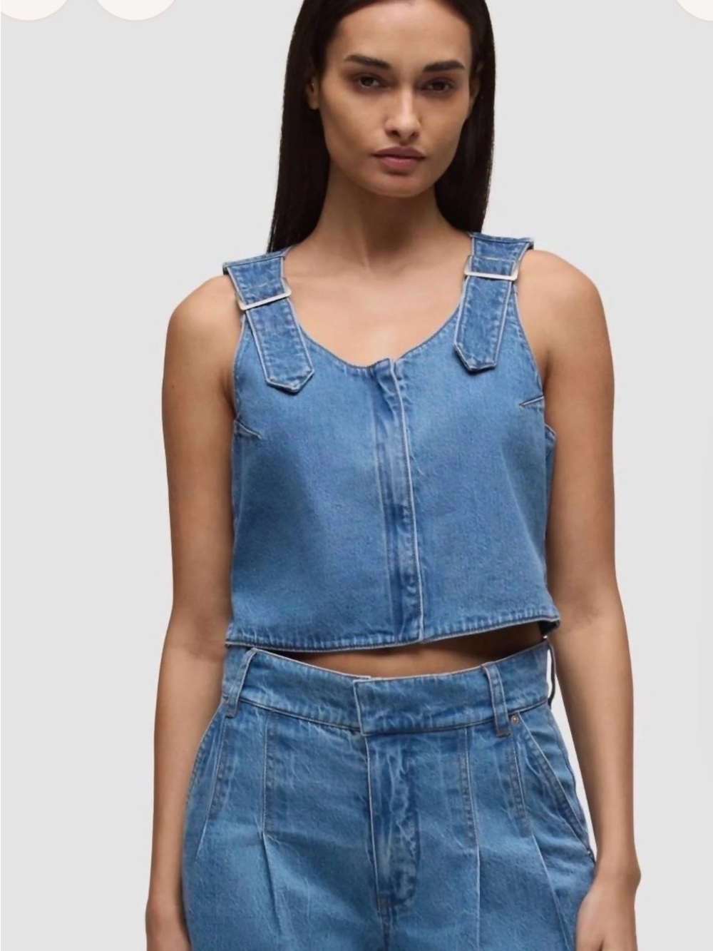 Hudson Jeans Light Blue Denim Crop Tank